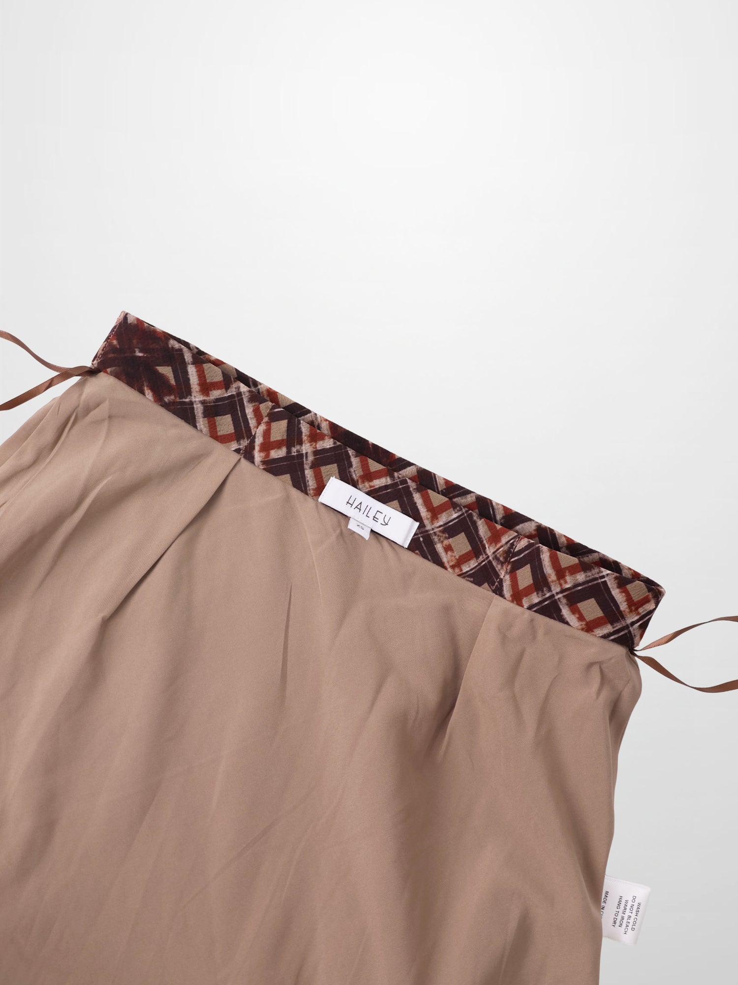 Plaid Slip Skirt - Plaid Floral