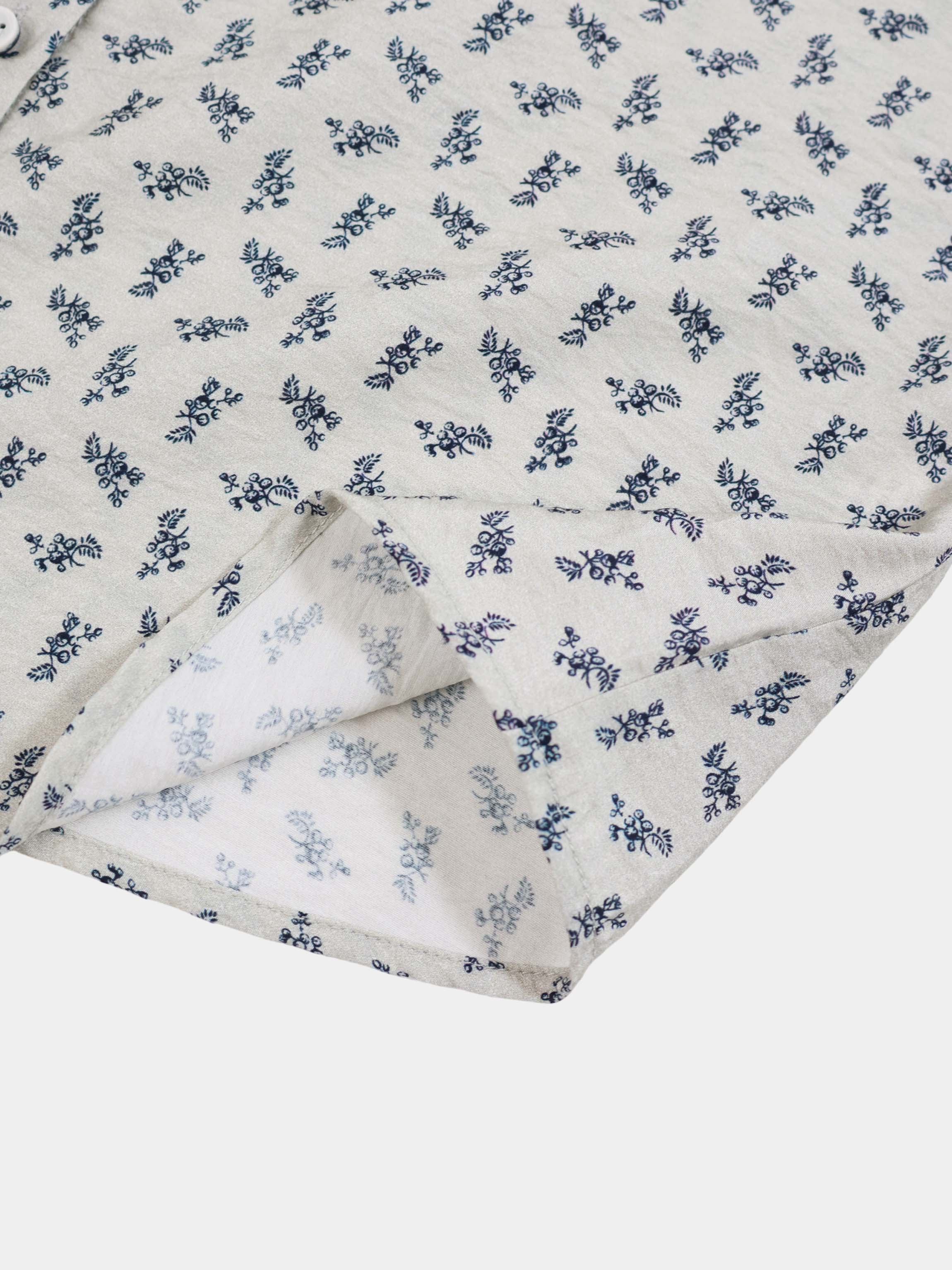 Peter Pan Collar Blouse-Grey Floral
