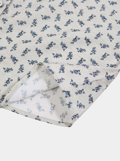 Peter Pan Collar Blouse-Grey Floral