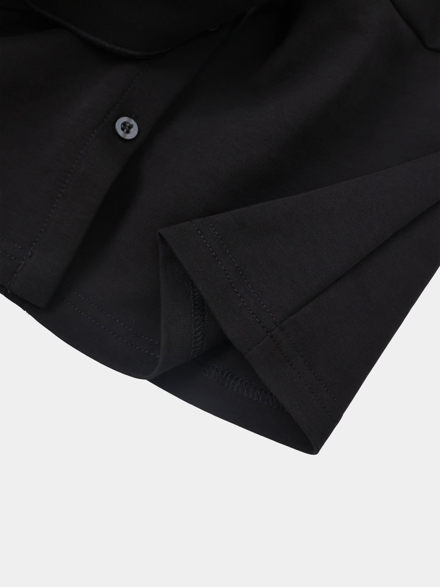 Waist Tie Button Down T-Shirt-Black