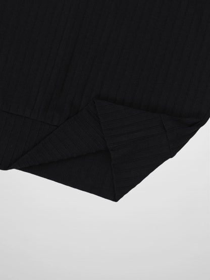 Ribbed High V Bomber-Black