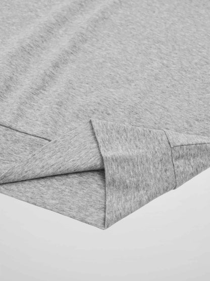 Collared Bomber Tee-Heathered Grey