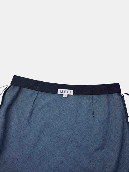 Classic Denim Skirt 37"-Dark Blue