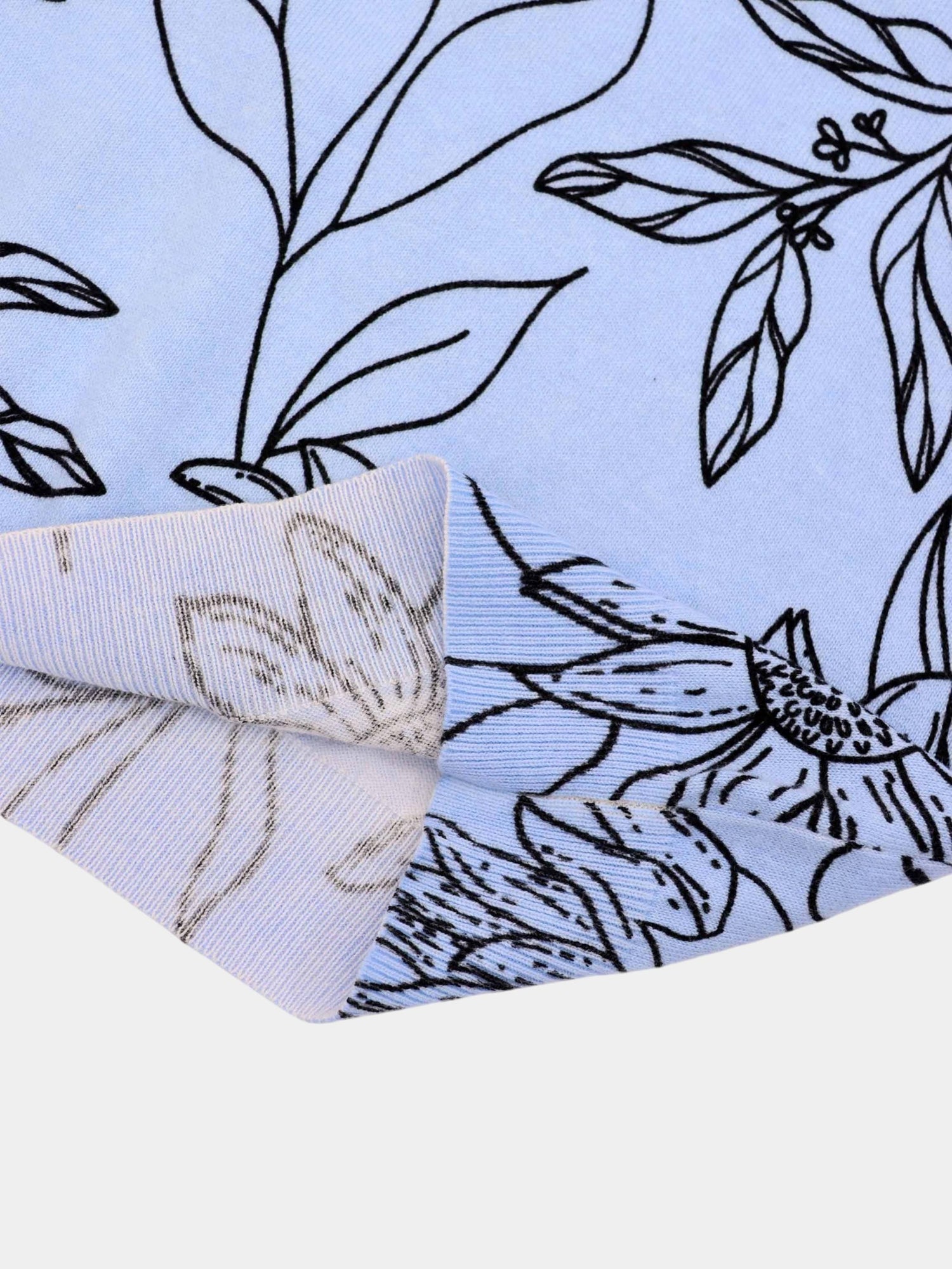 Printed High V Lightweight Sweater-Sketch Flower
