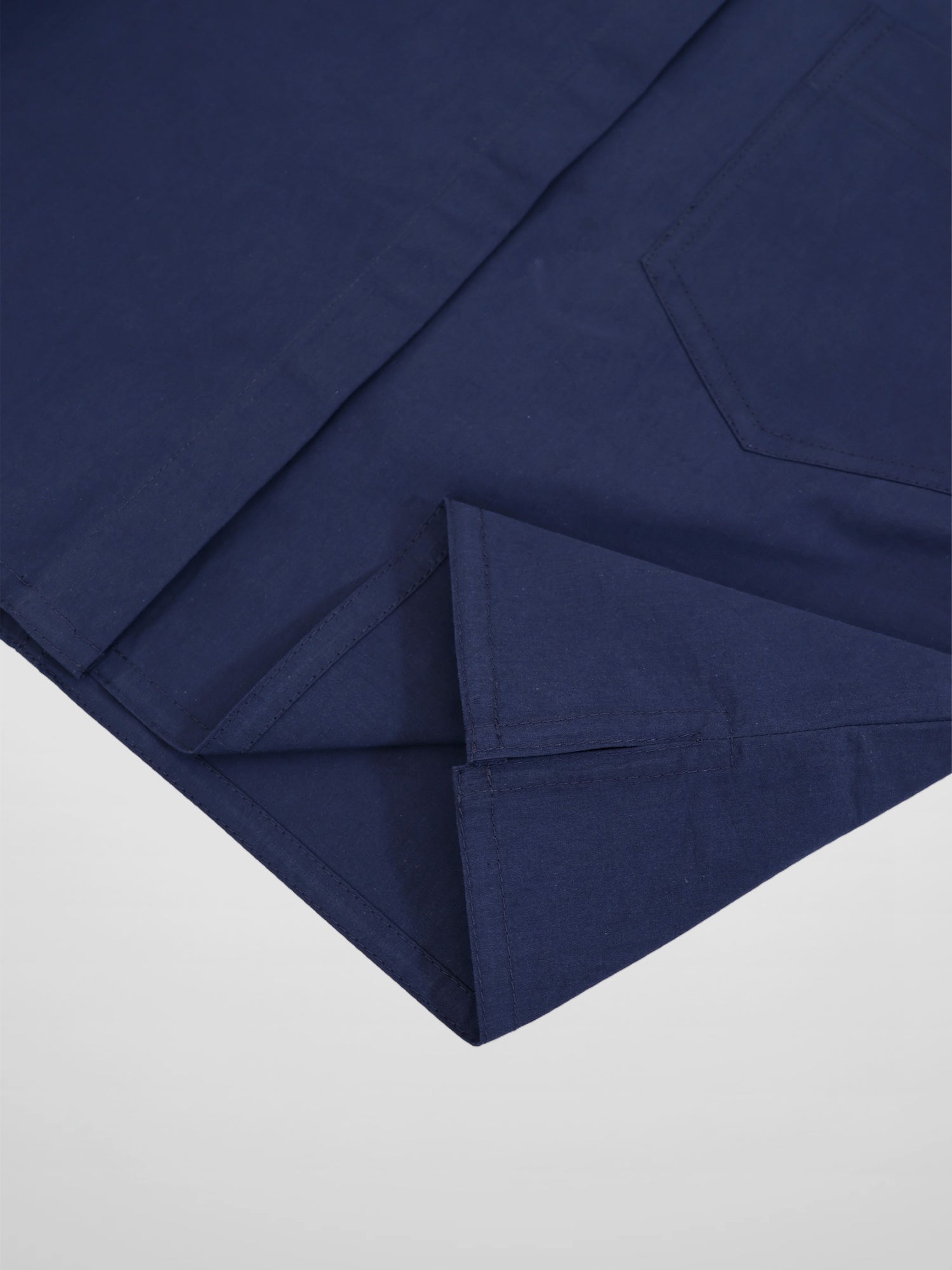 Cotton Crop Blouse-Navy