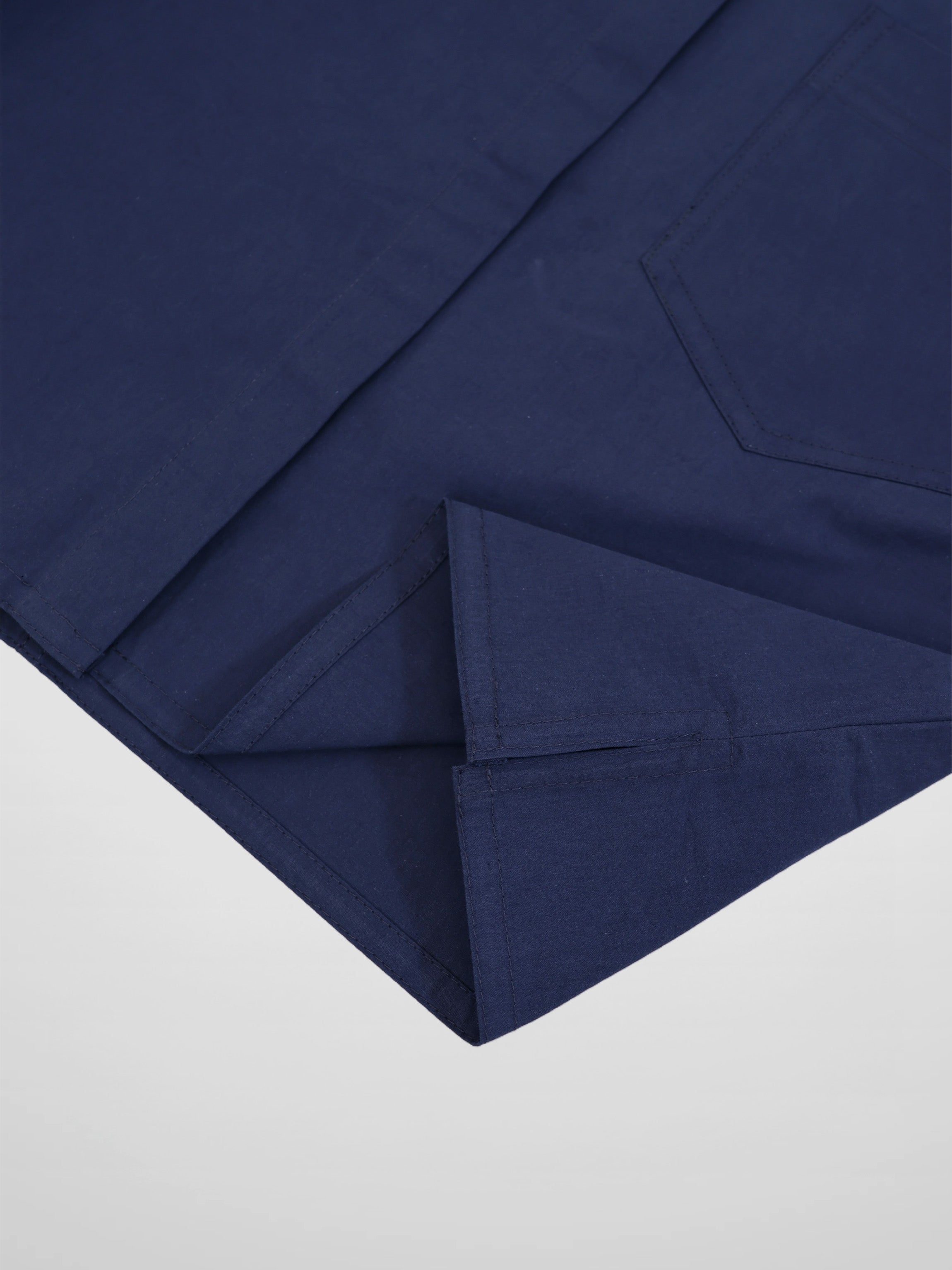 Cotton Crop Blouse-Navy