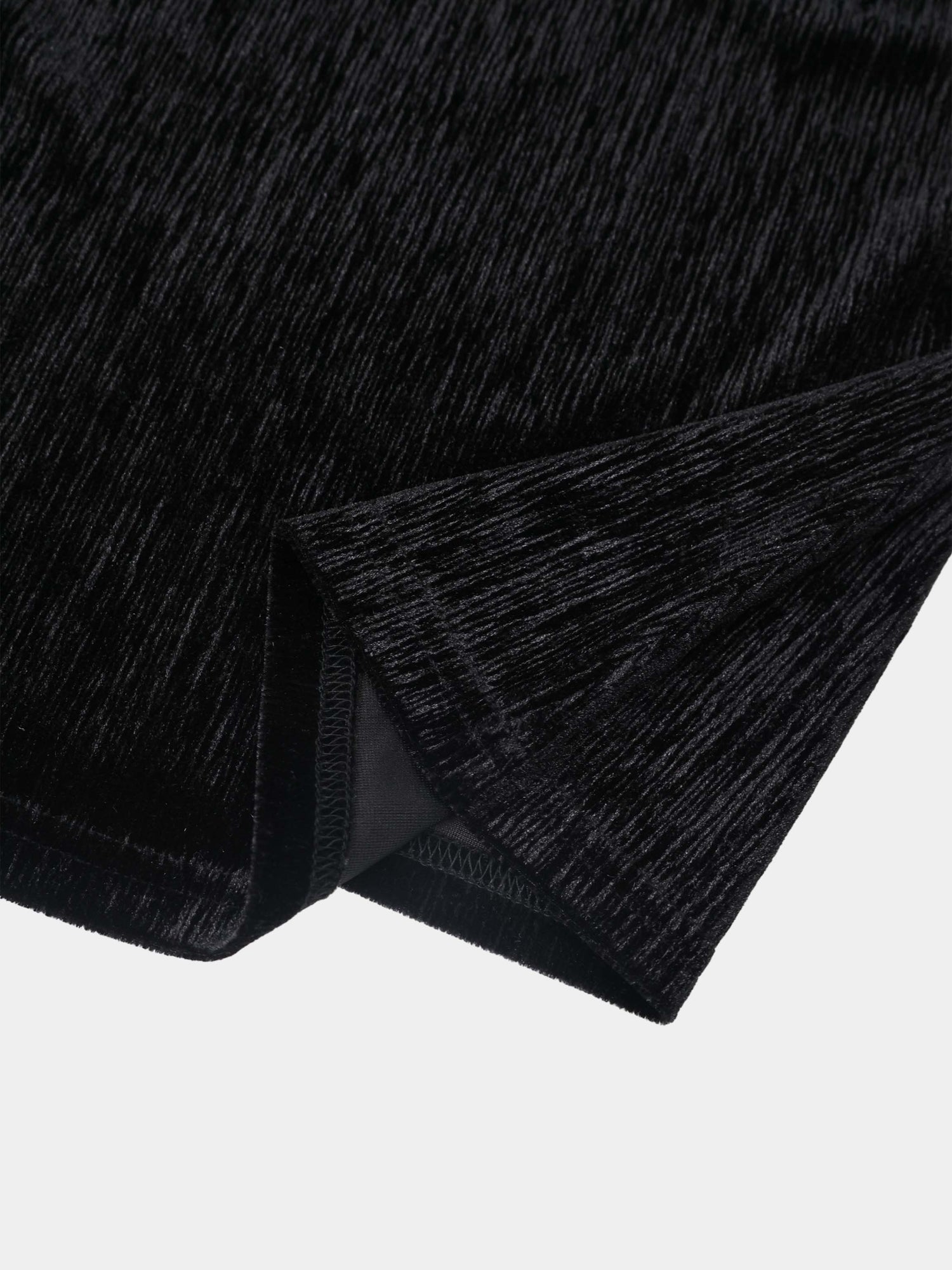 Textured Velour Turtleneck - Black