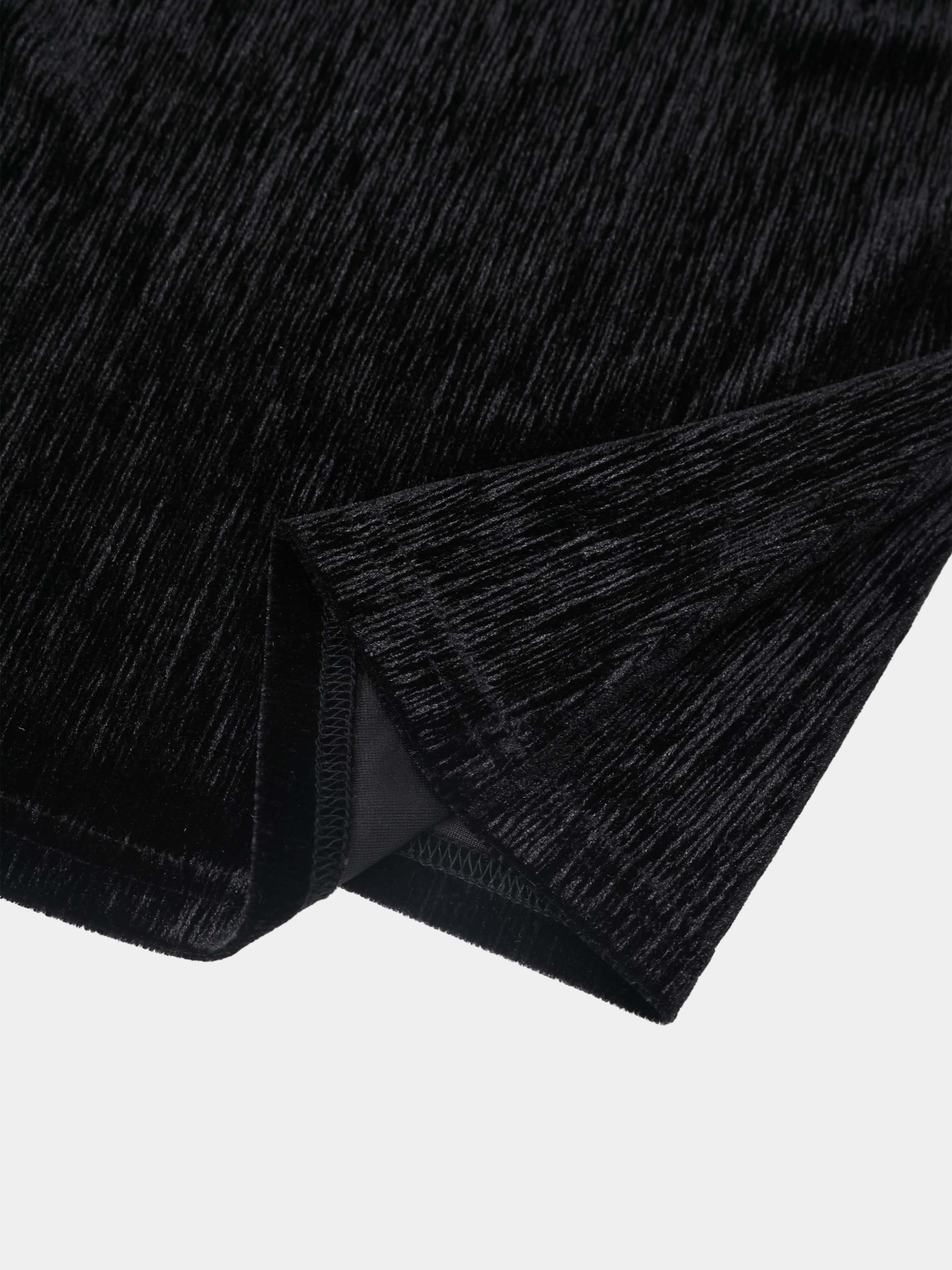 Textured Velour Turtleneck - Black