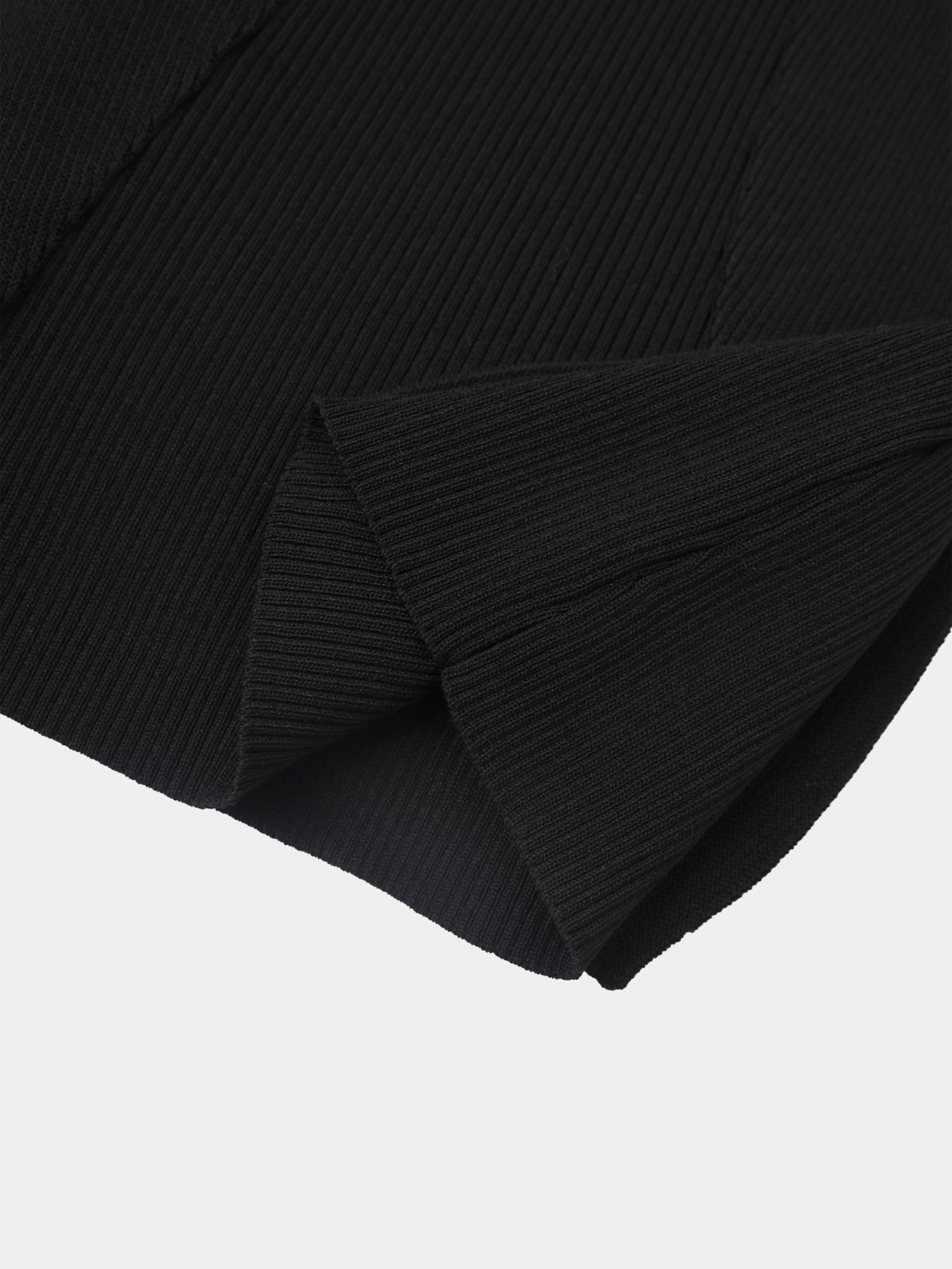 Side Ruffle Sweater - Black