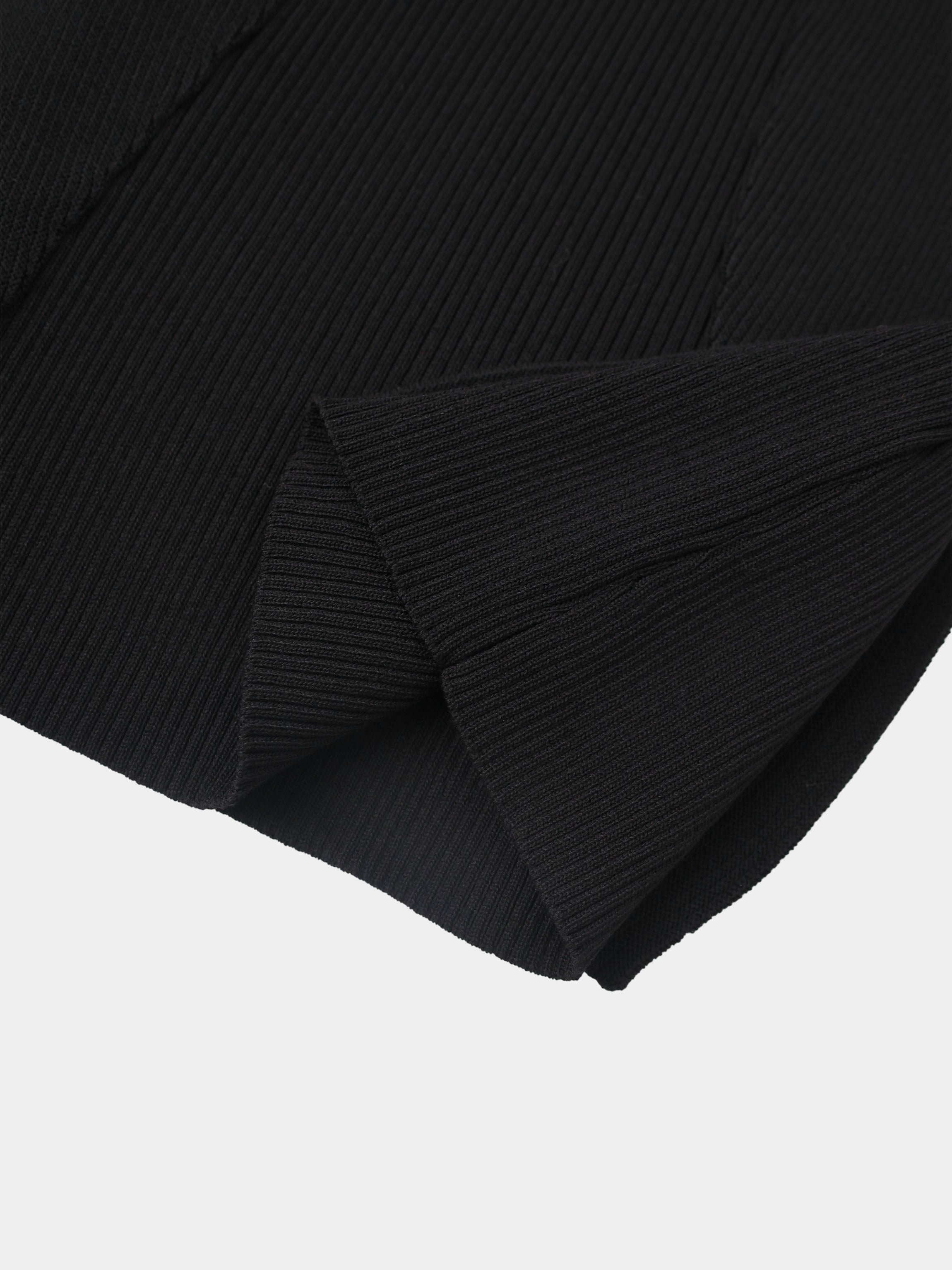 Side Ruffle Sweater - Black