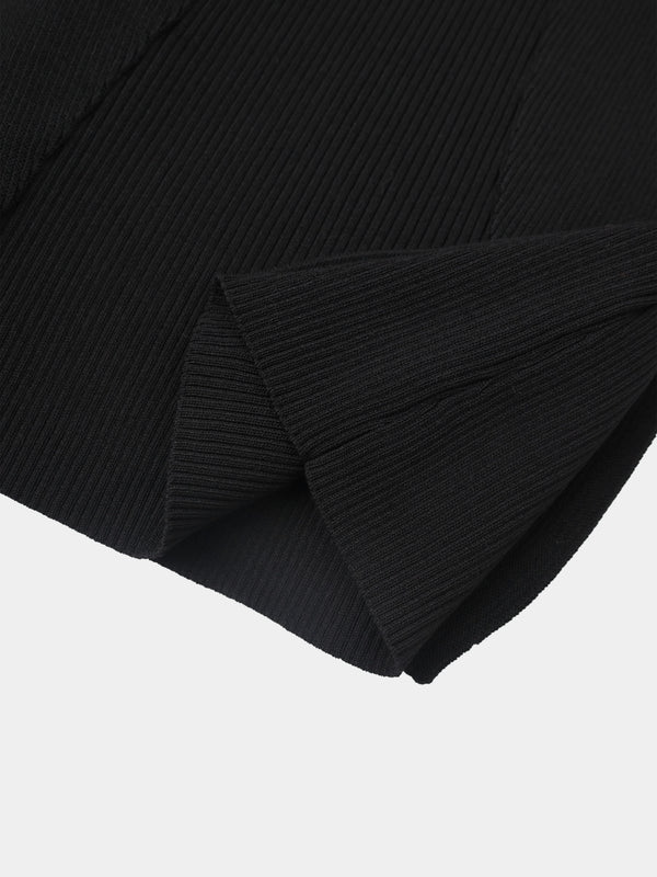 Side Ruffle Sweater - Black