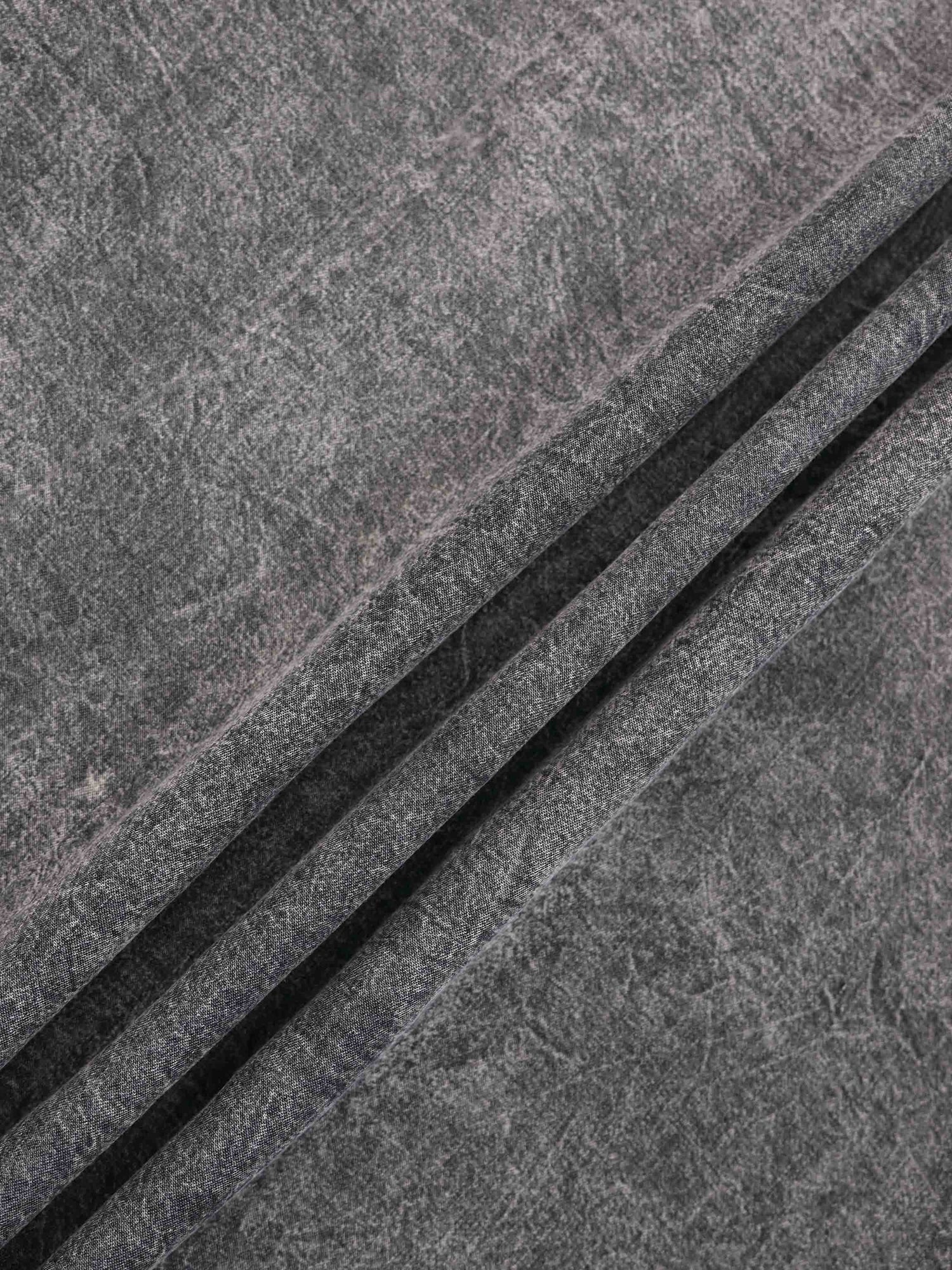 Elastic Ruffle Waist Denim Skirt-Black Wash