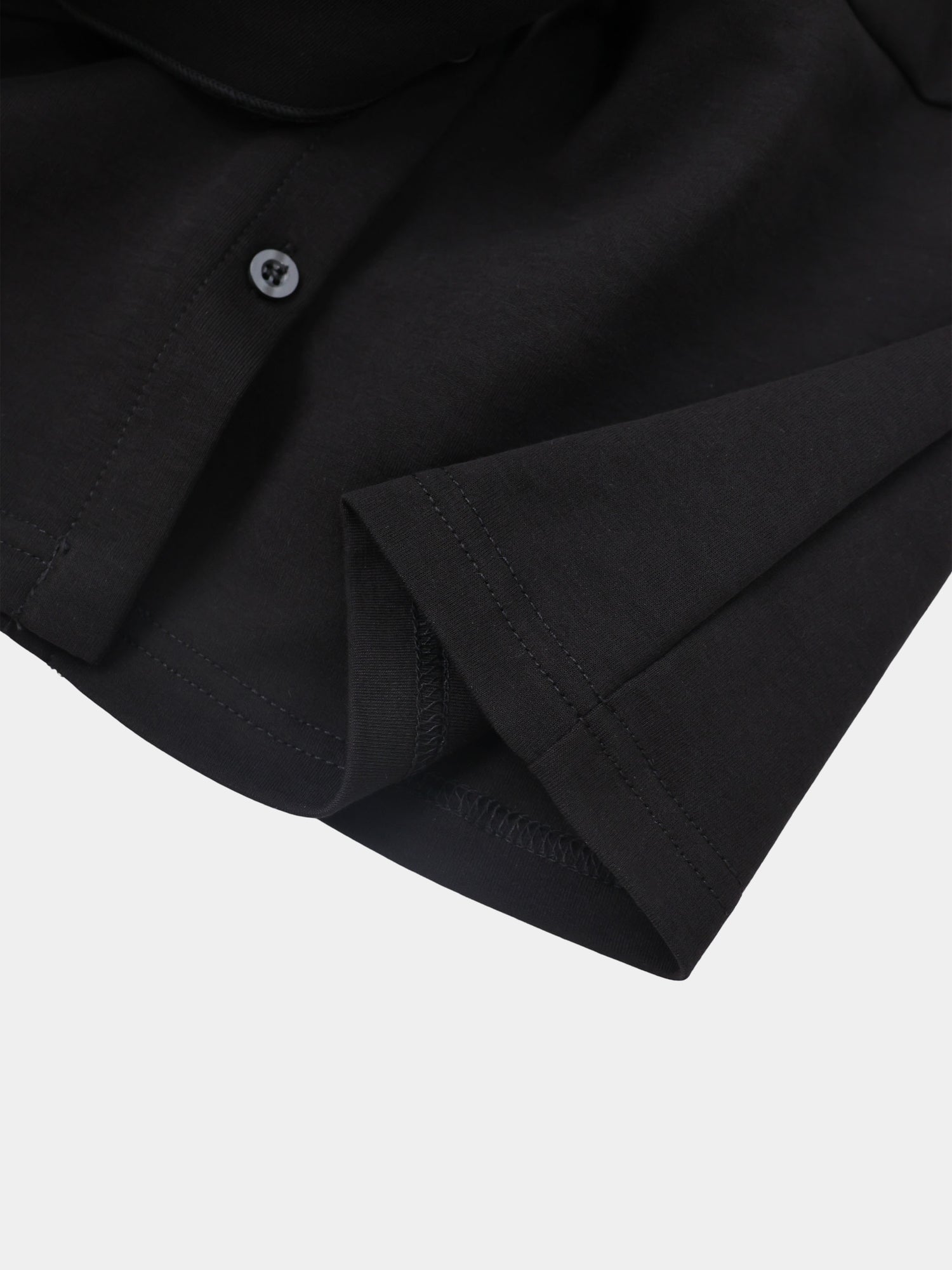 Waist Tie Button Down T-Shirt Dress-Black