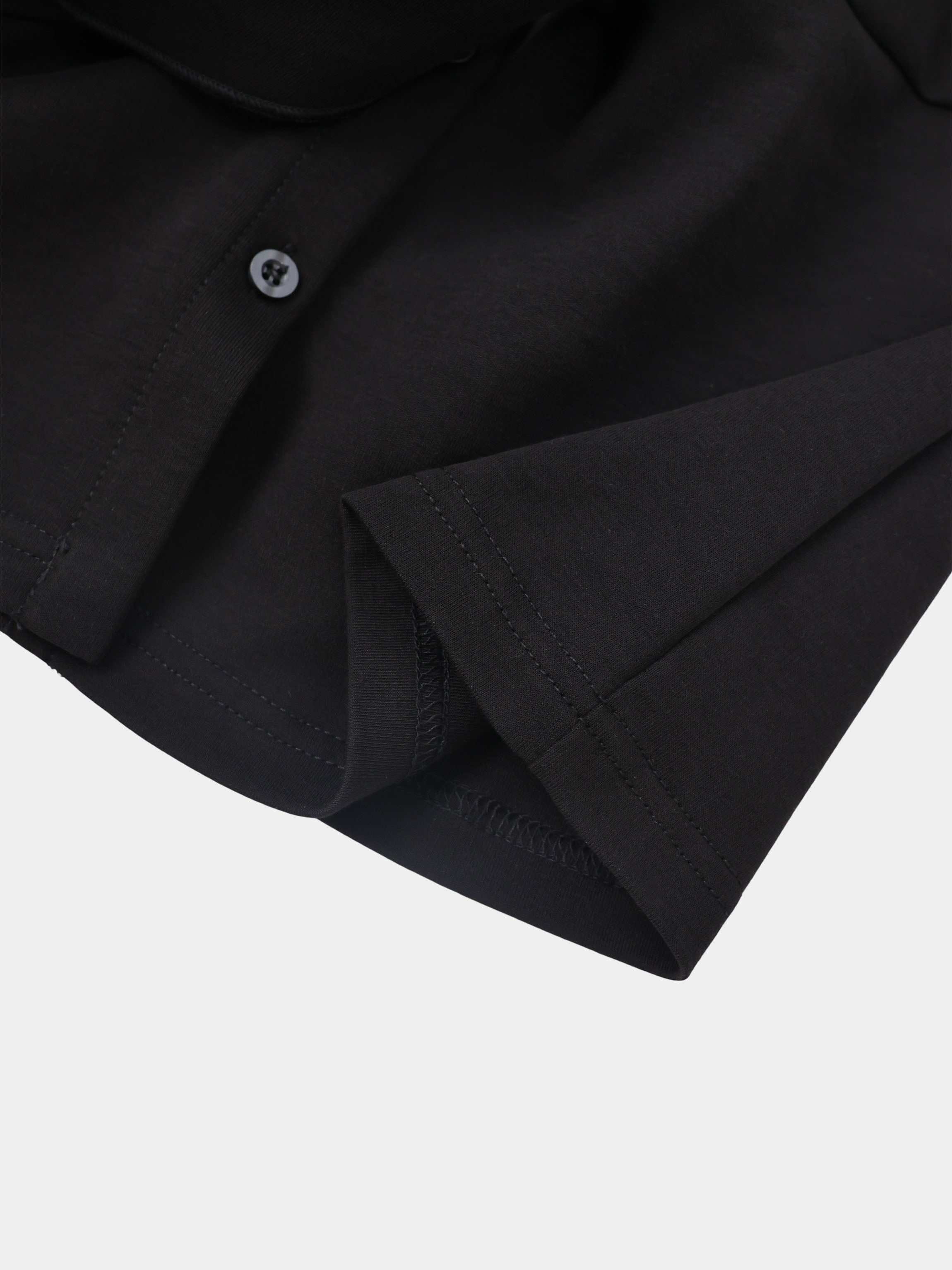 Waist Tie Button Down T-Shirt Dress-Black