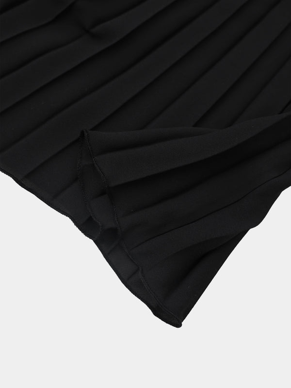 Mini Pleat Yoke Dress - Black