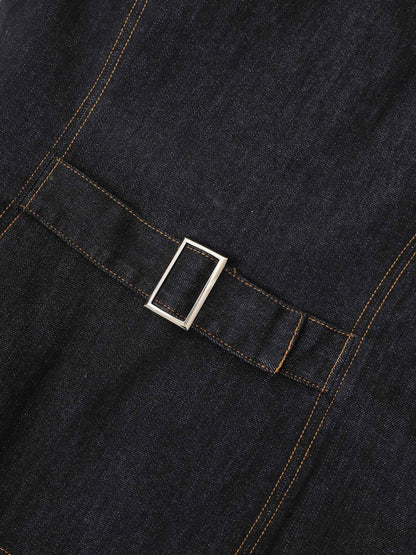 Denim Vest - Black
