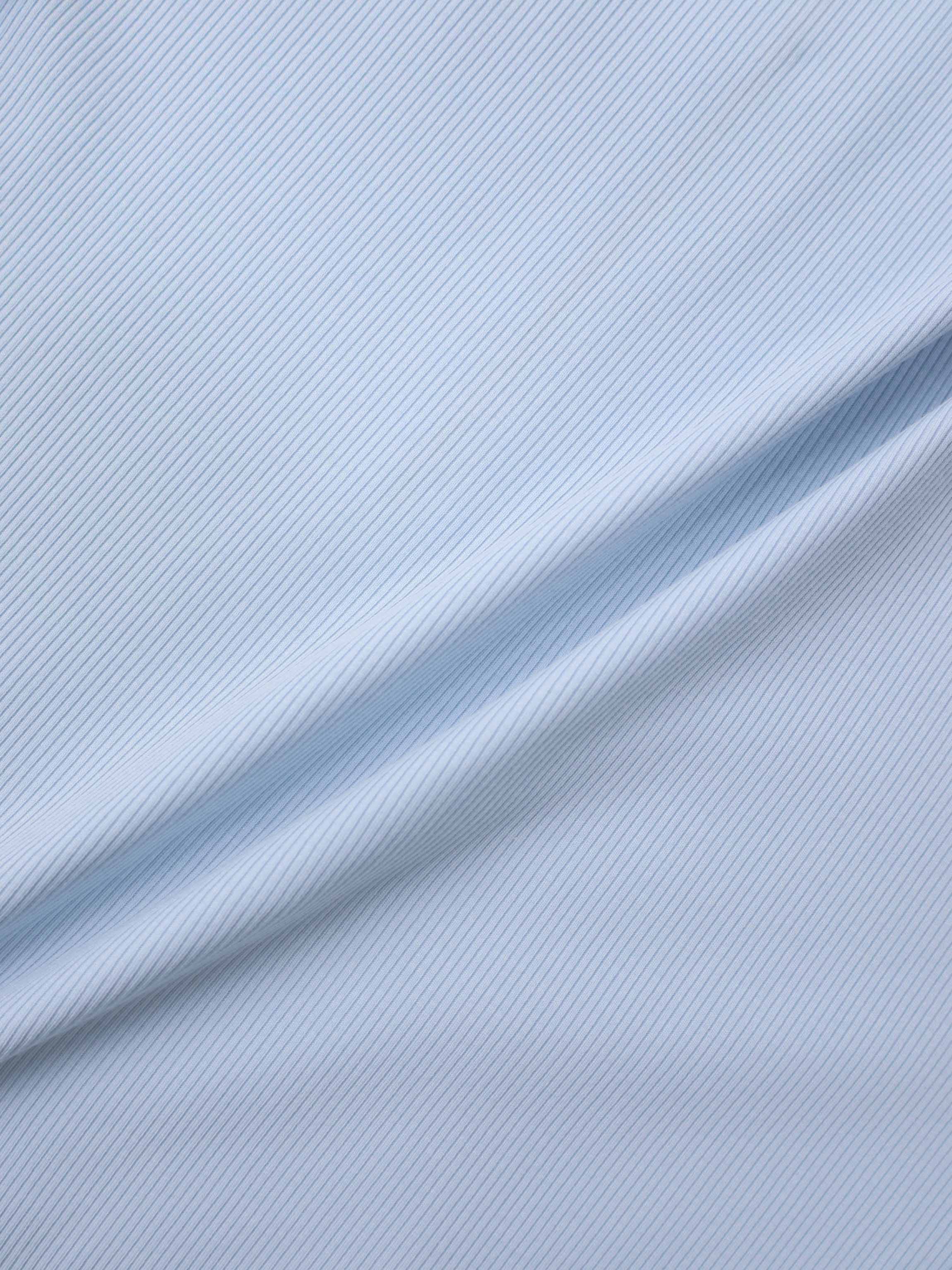 Ribbed Half Zip Hoodie Tee-Baby Blue