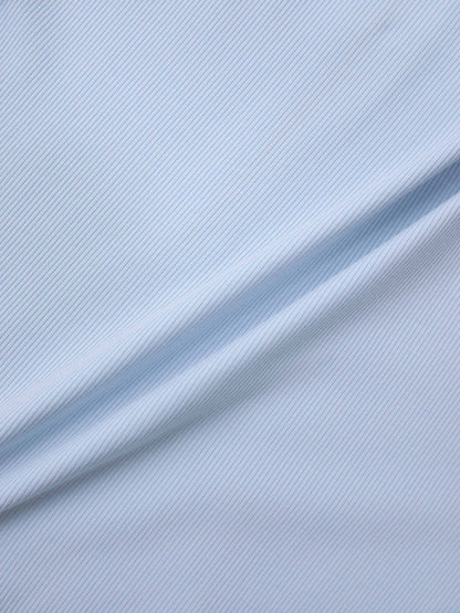 Ribbed Half Zip Hoodie Tee-Baby Blue