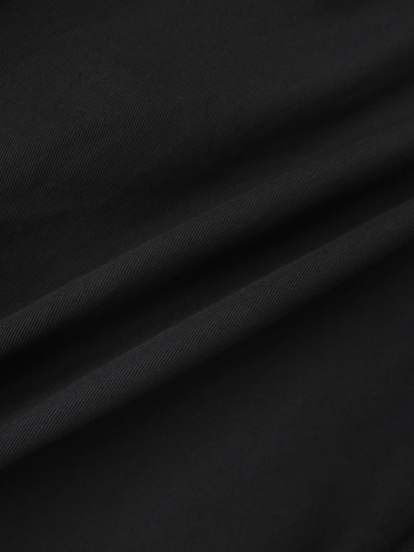 Twill Trumpet Skirt-Black