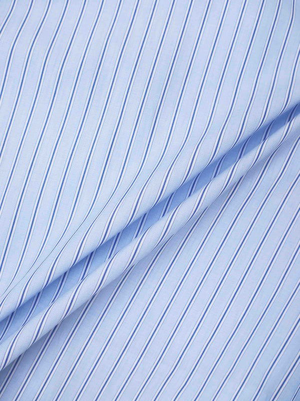 Crop Pinstripe Blouse-Blue/White