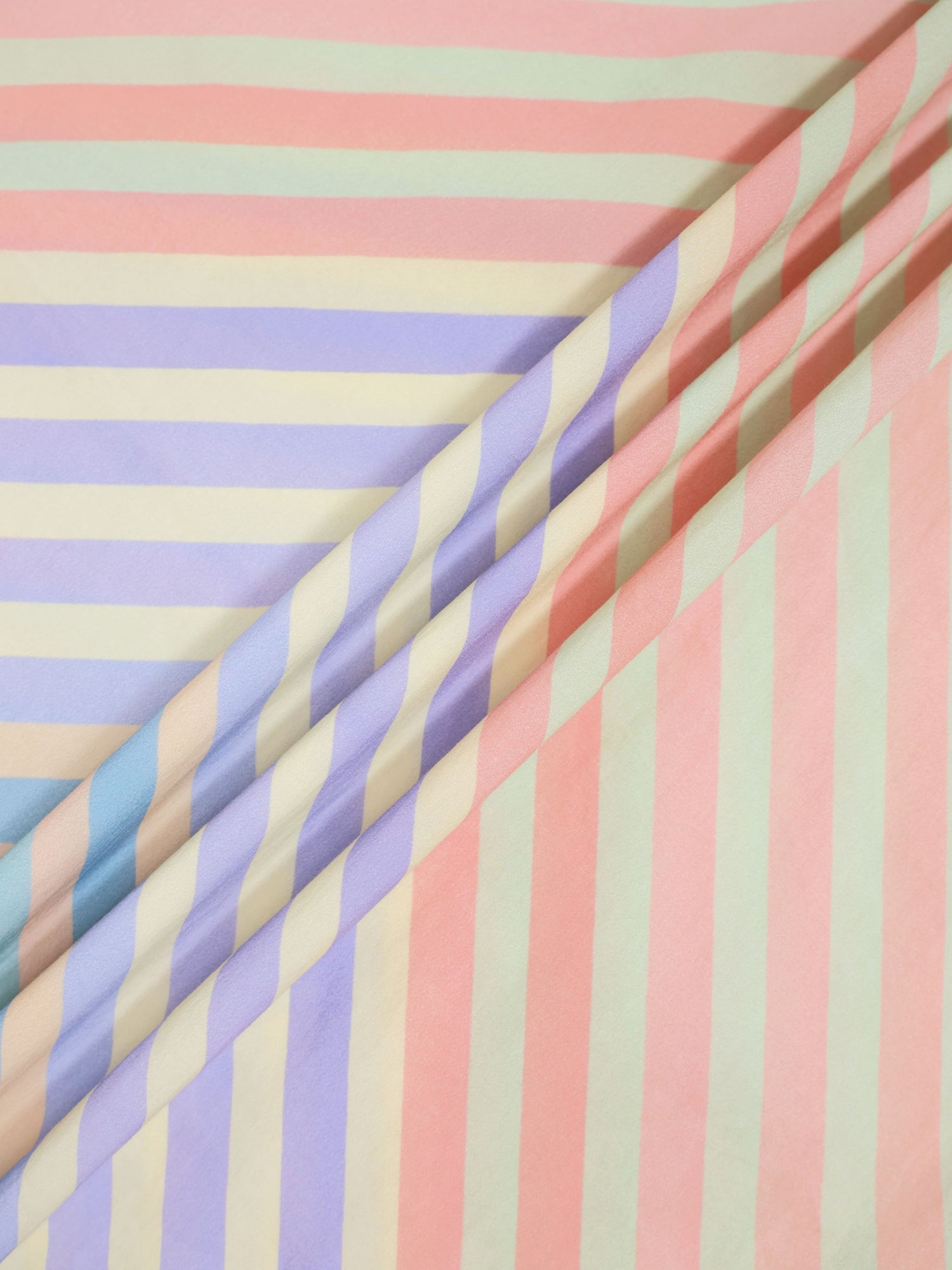 High Waisted Printed Skirt-Pastel Stripe