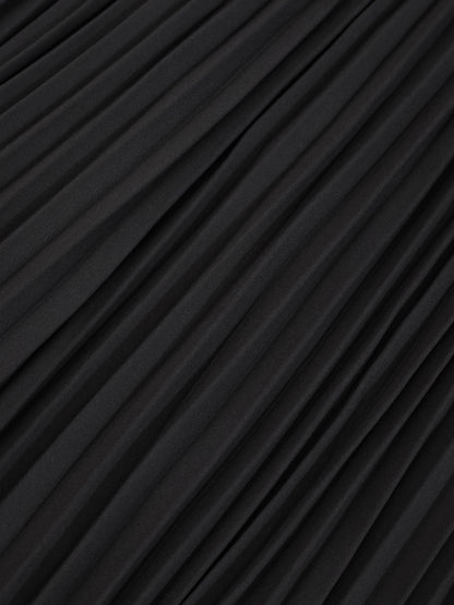 Micro Pleat Dress-Black