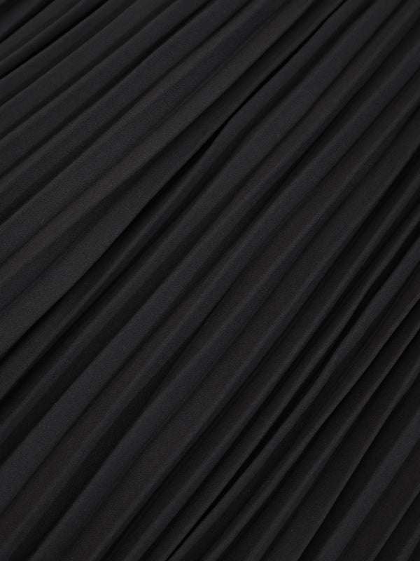Micro Pleat Dress-Black
