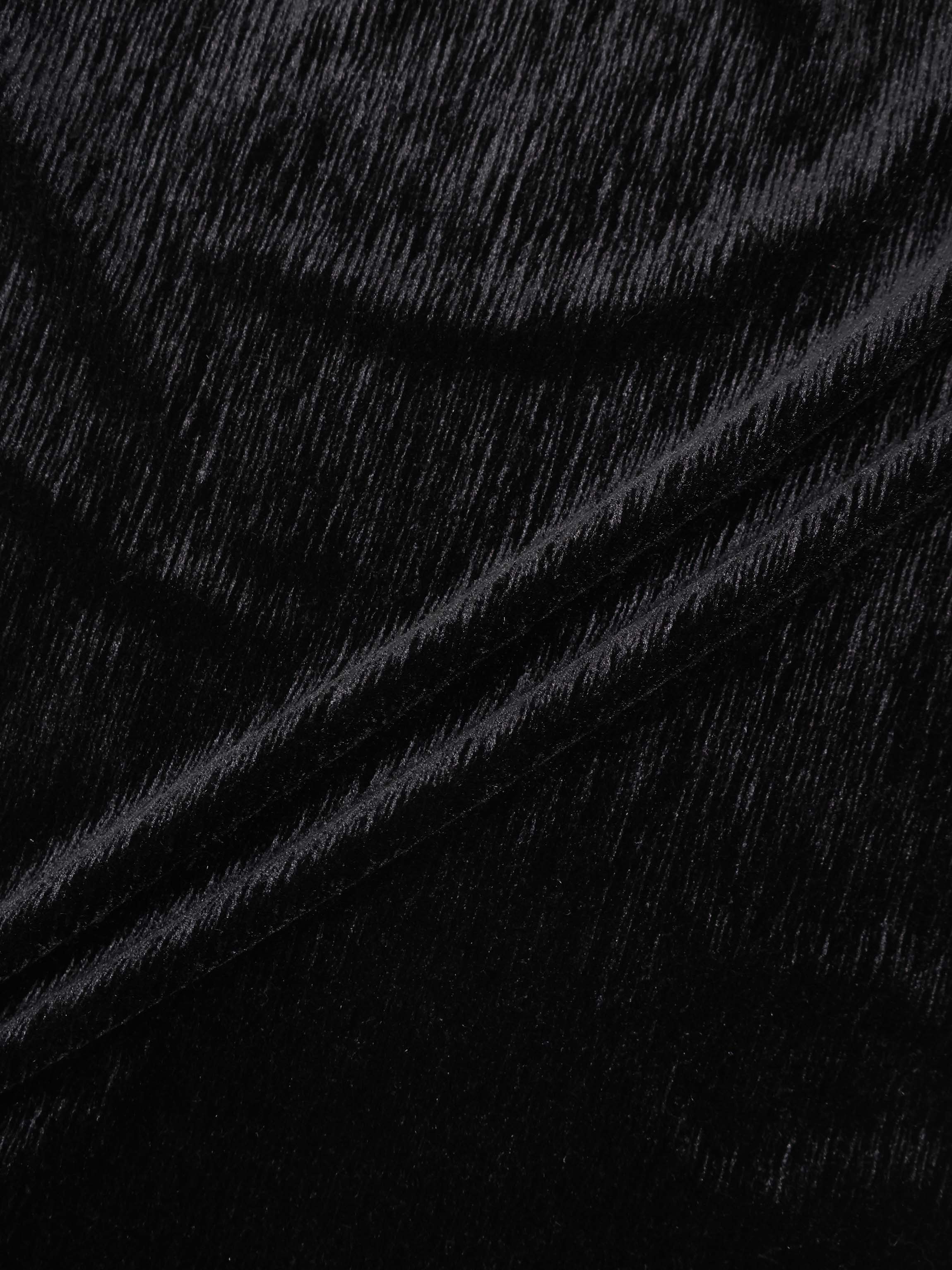 Textured Velour Turtleneck - Black