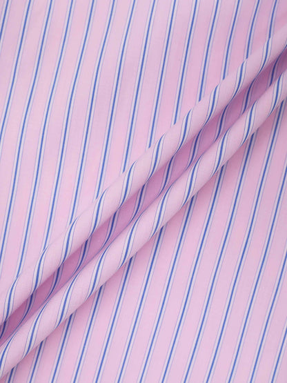 Pinstripe Tie Front Shirtdress-Pink Stripe