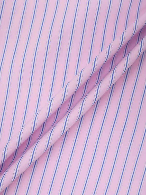 Pinstripe Tie Front Shirtdress-Pink Stripe
