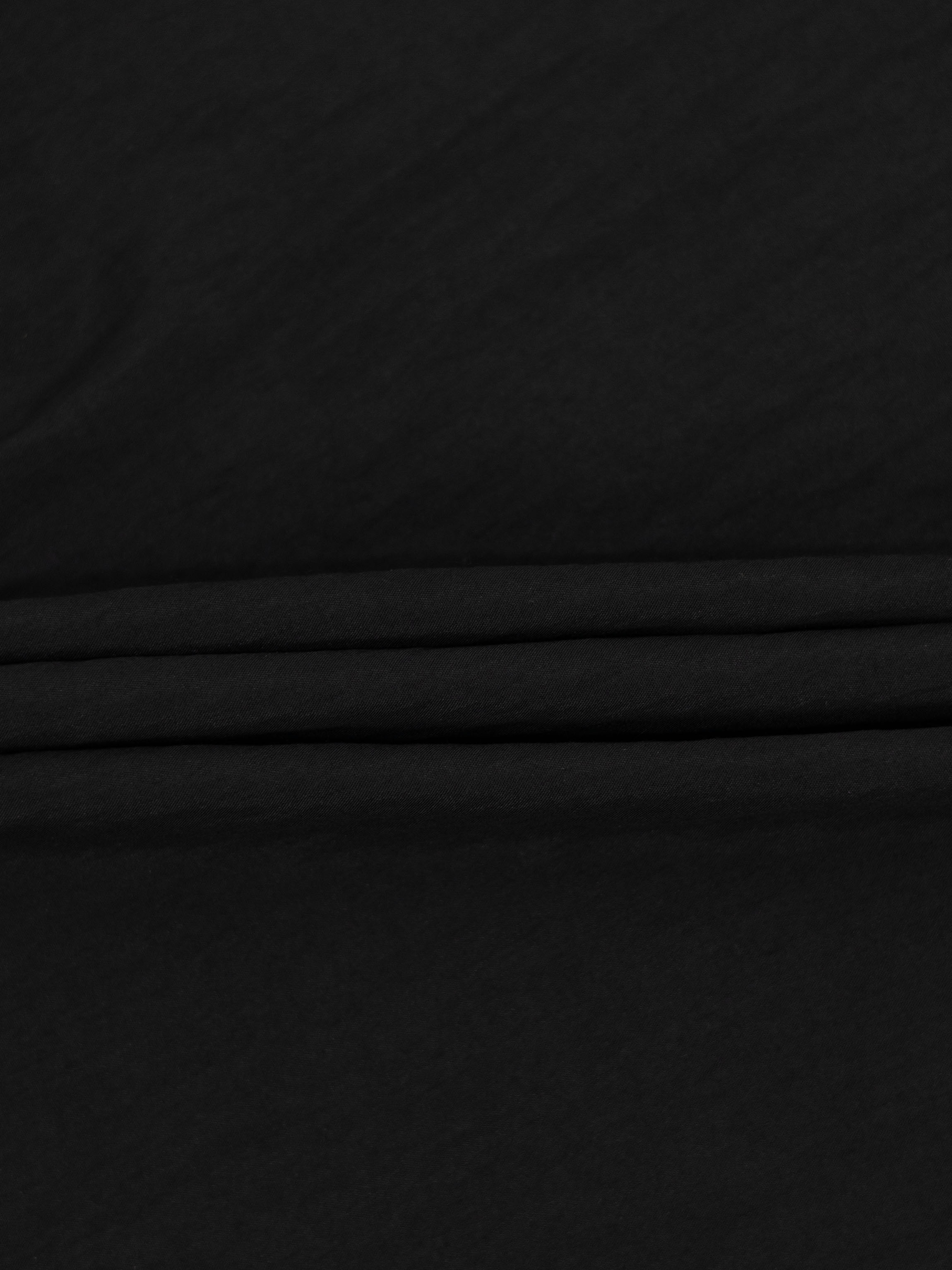 Boxy Dolman Sleeve Crinkle Blouse-Black