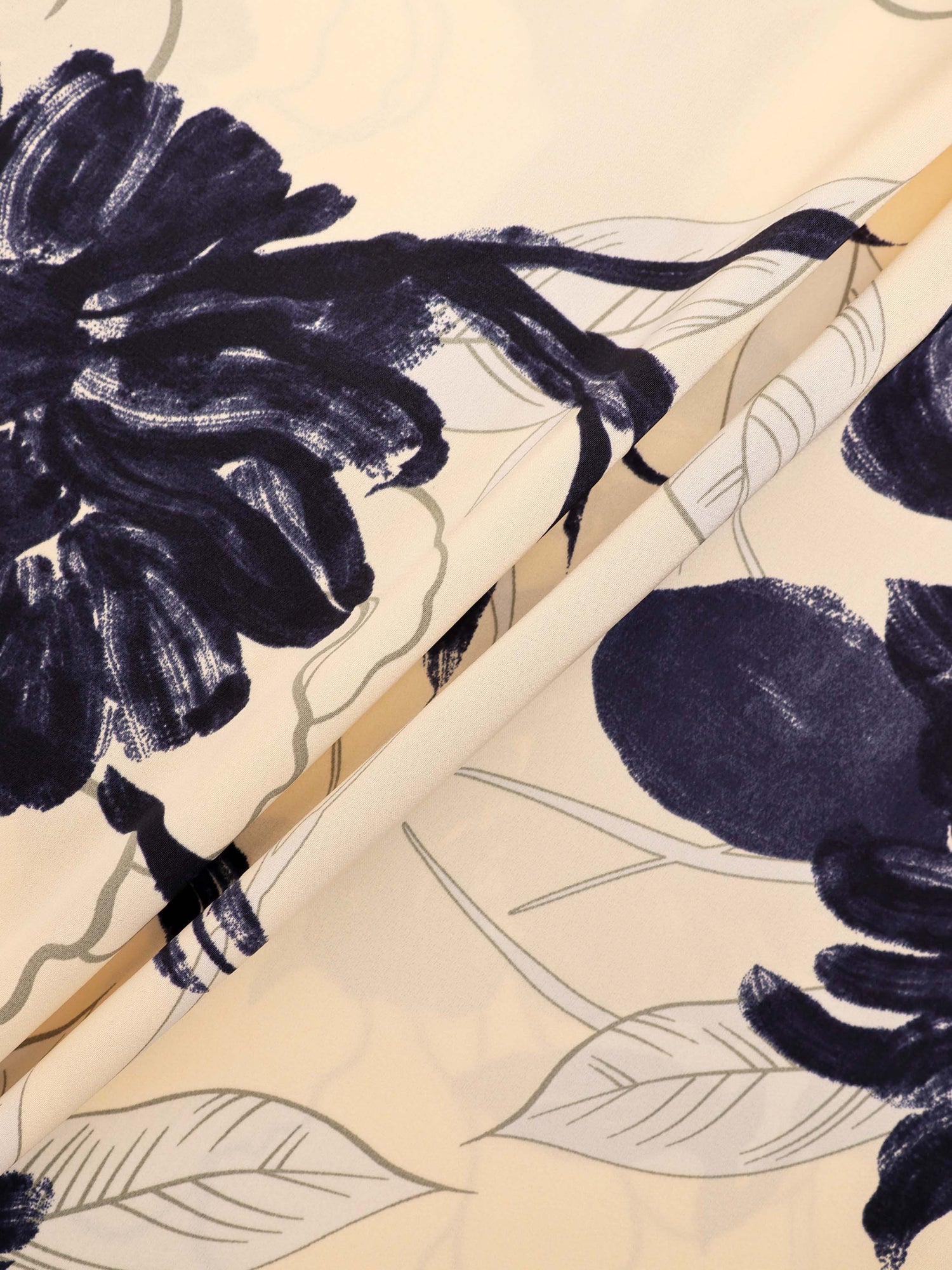 Button Down Collared Blouse-Navy Floral