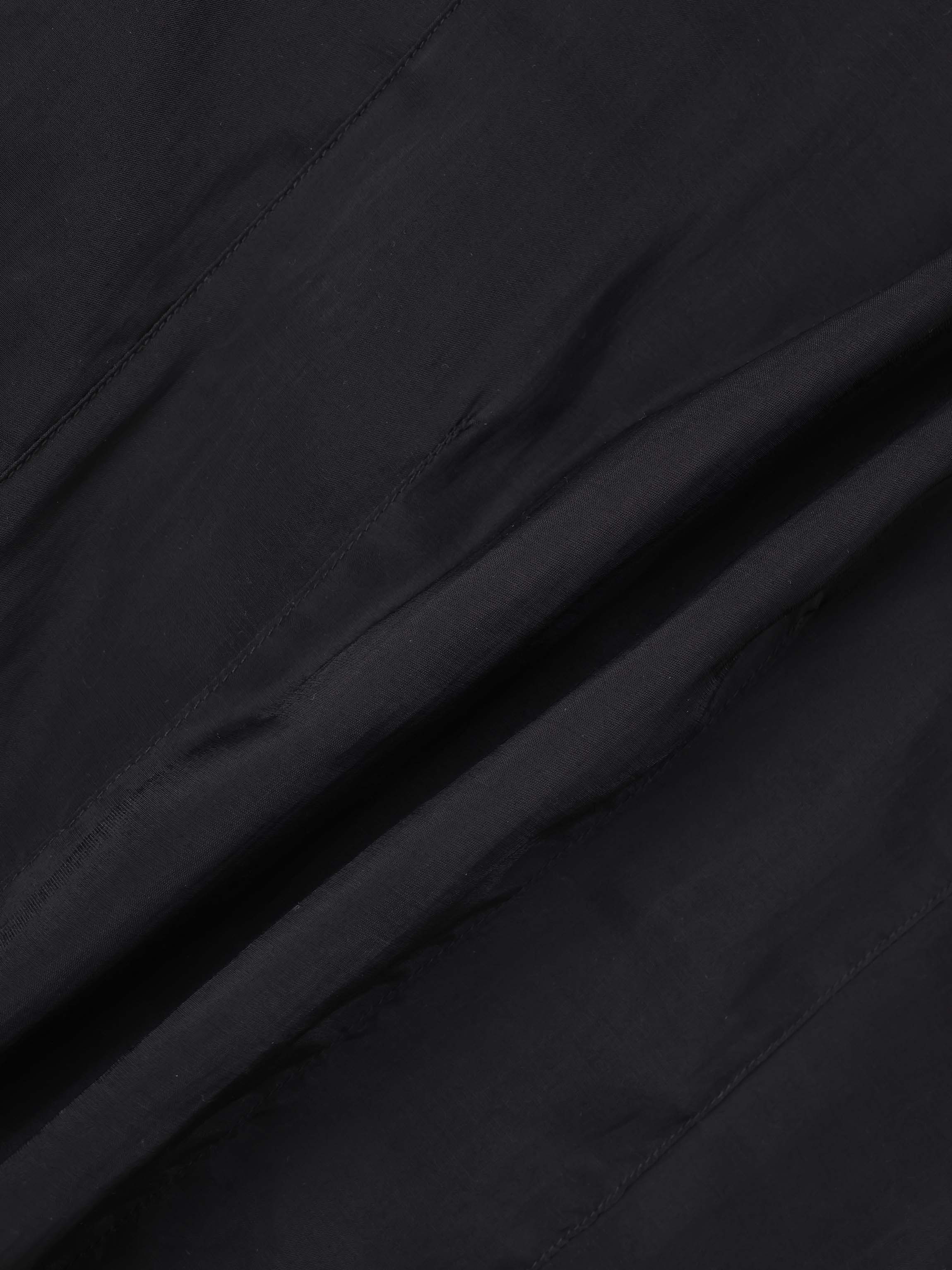 High V Neck Blouse-Black