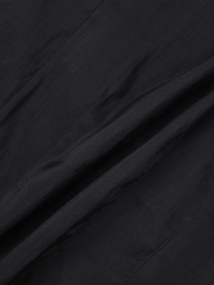 High V Neck Blouse-Black