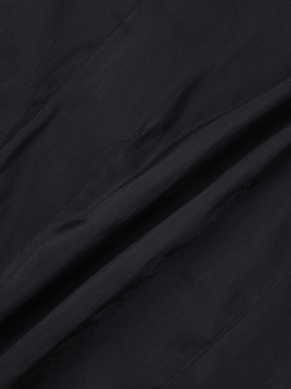 High V Neck Blouse-Black