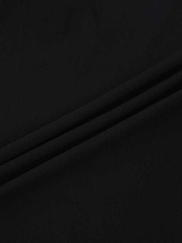 Collared High V T-Shirt-Black
