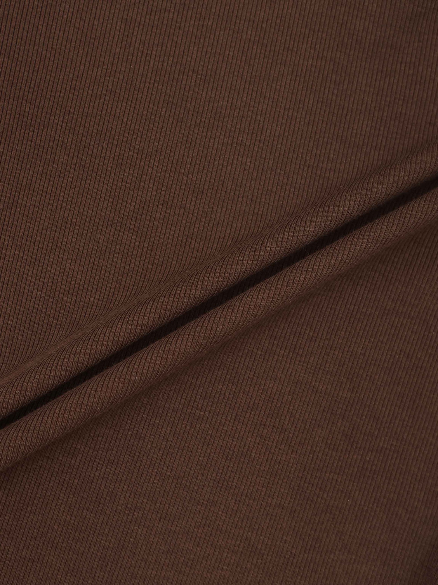 Soft Ribbed High V Tee-Chocolate Brown