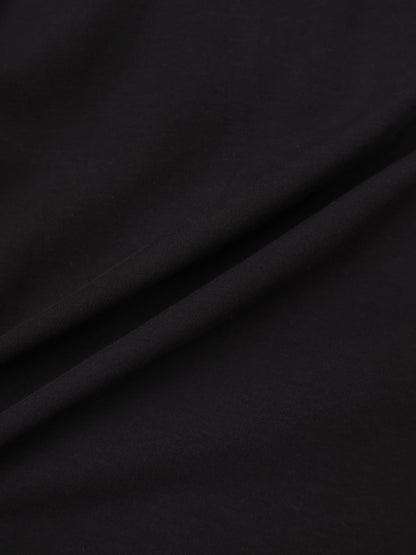 Waist Tie Button Down T-Shirt-Black