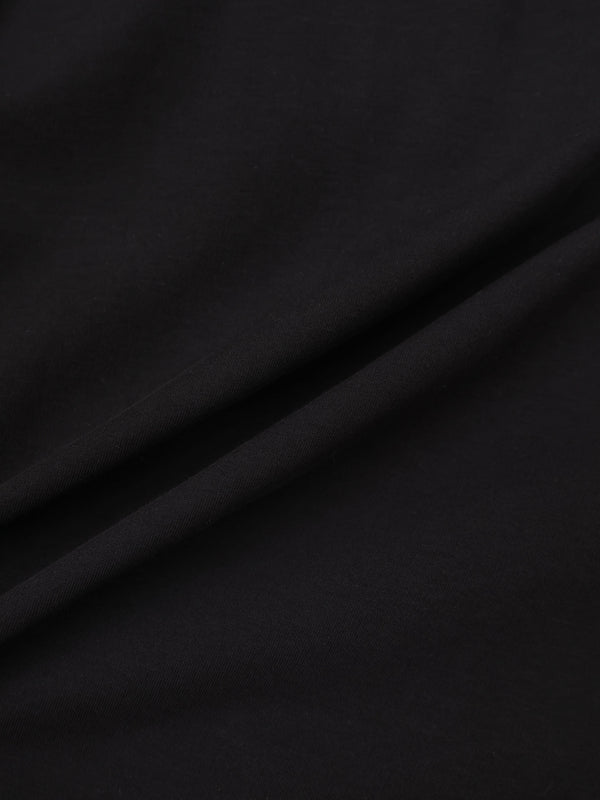 Waist Tie Button Down T-Shirt-Black