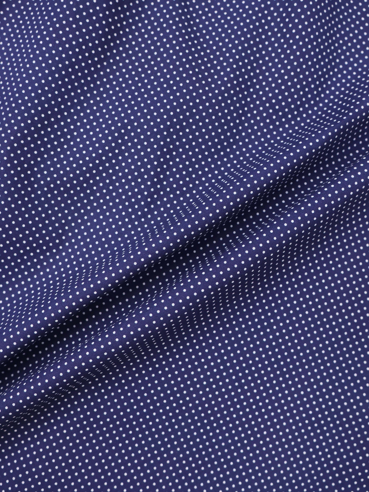 White Collar Mini Dot Shirt-Navy/White