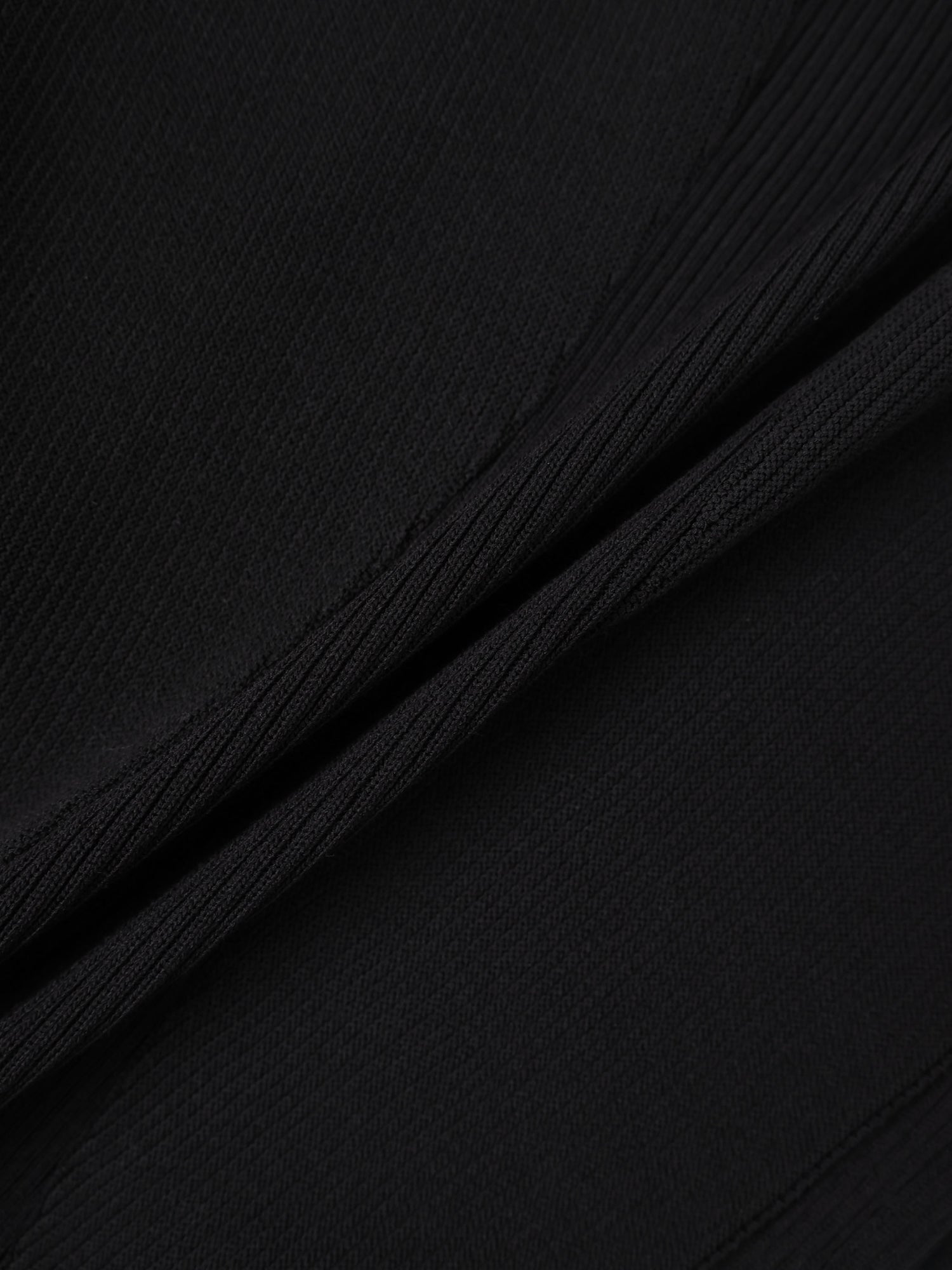 Side Ruffle Sweater - Black