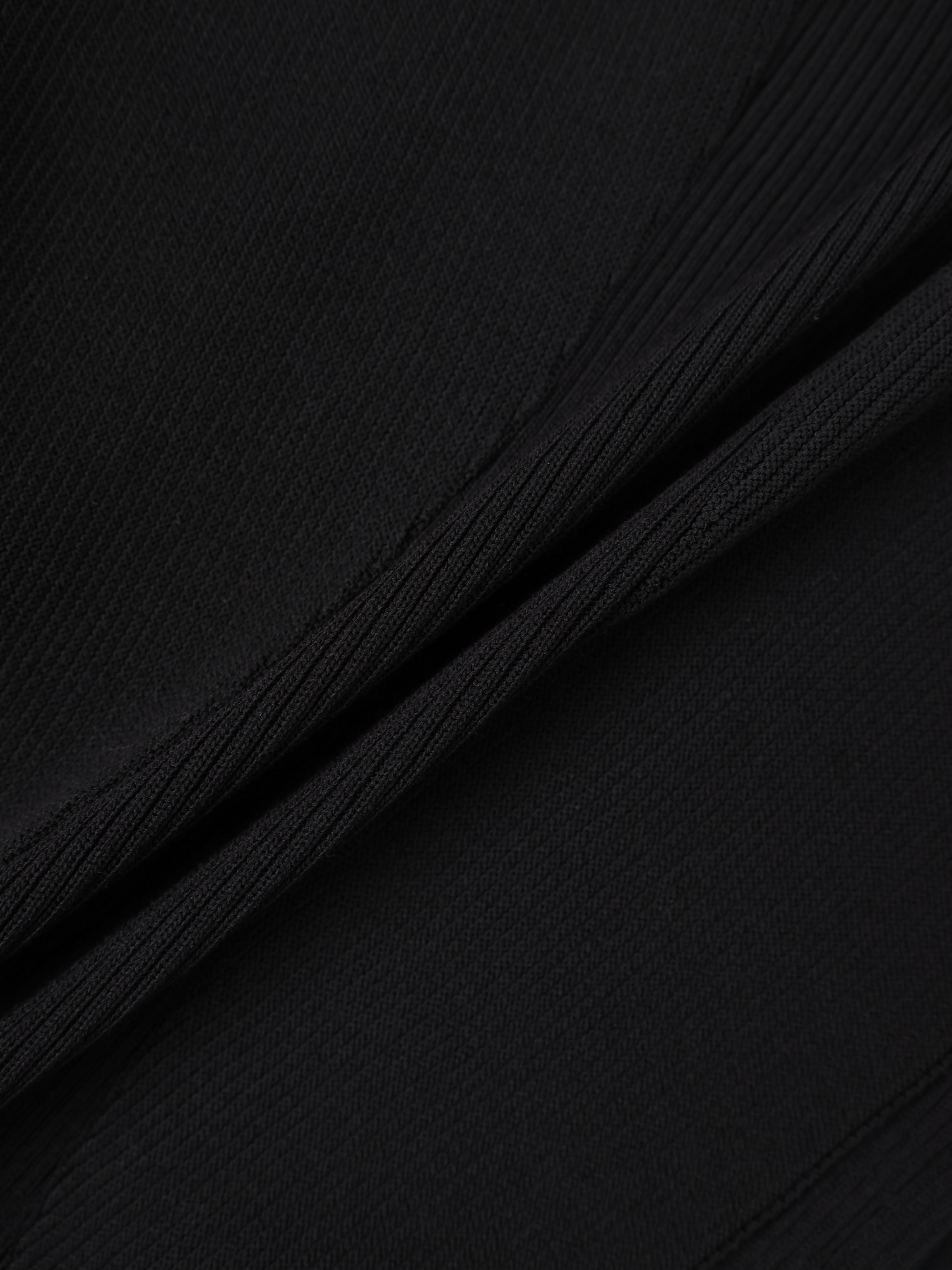 Side Ruffle Sweater - Black