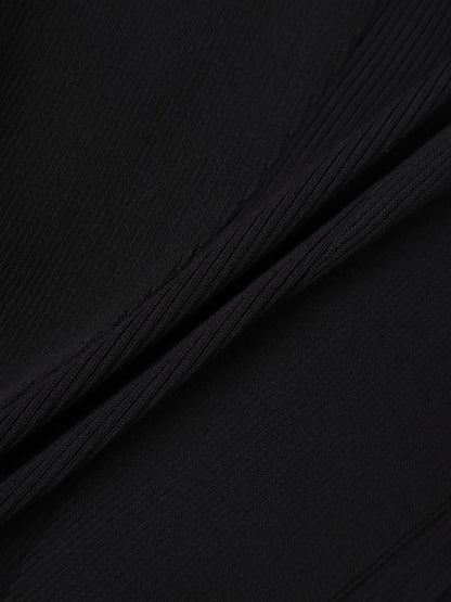 Side Ruffle Sweater - Black