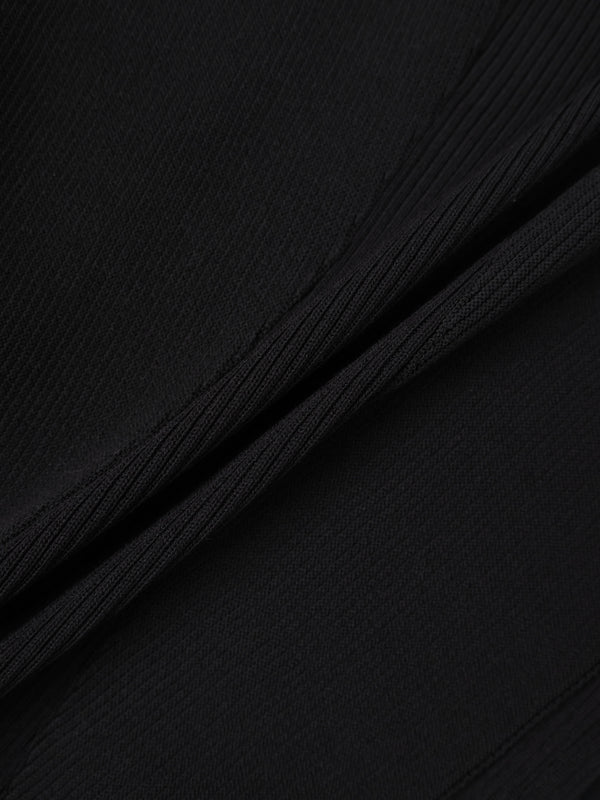 Side Ruffle Sweater - Black