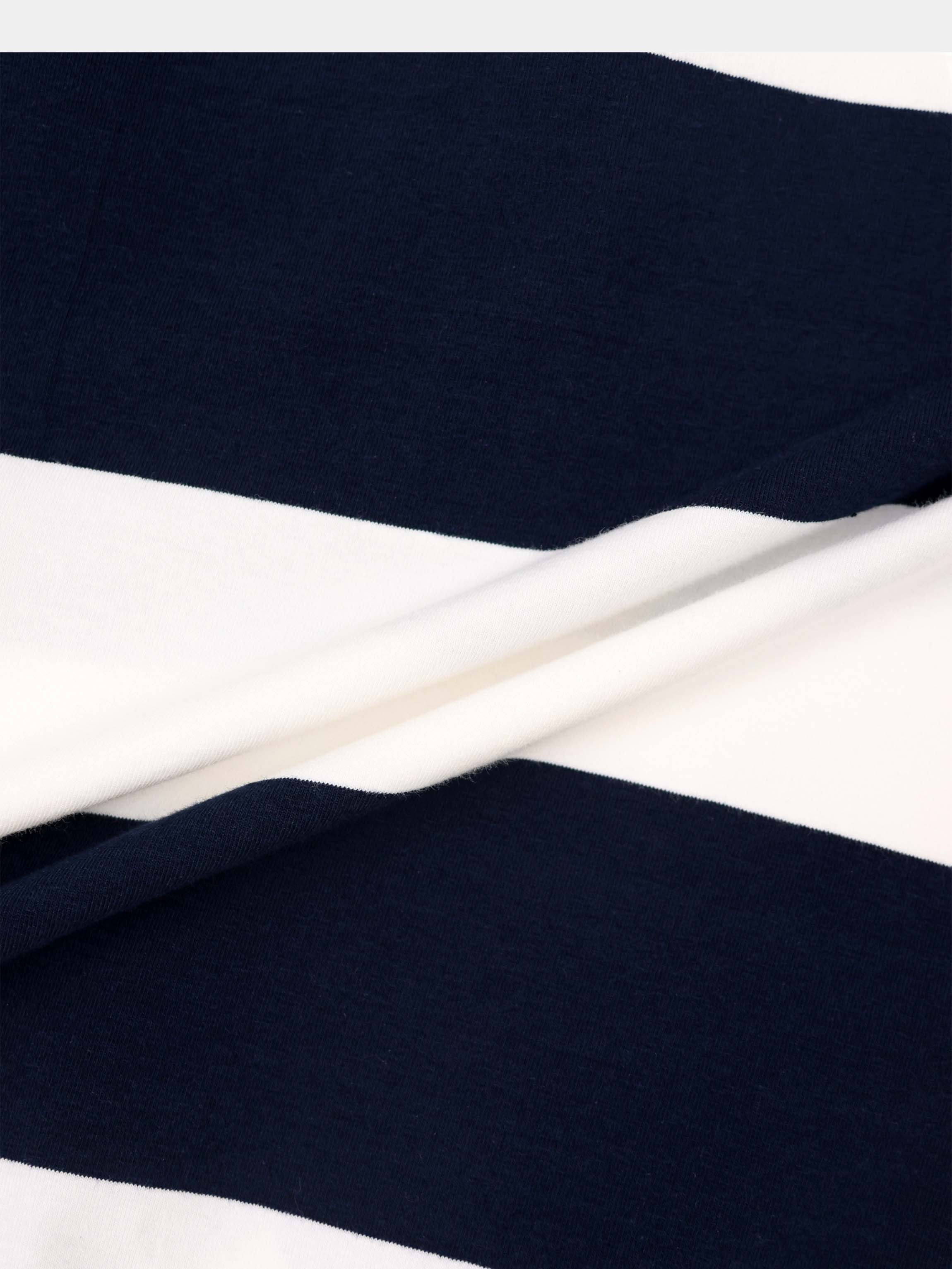 Striped Tie Bottom T-Shirt-Navy