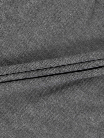 Trim Detail Crew Crop Cardigan-Heathered Grey