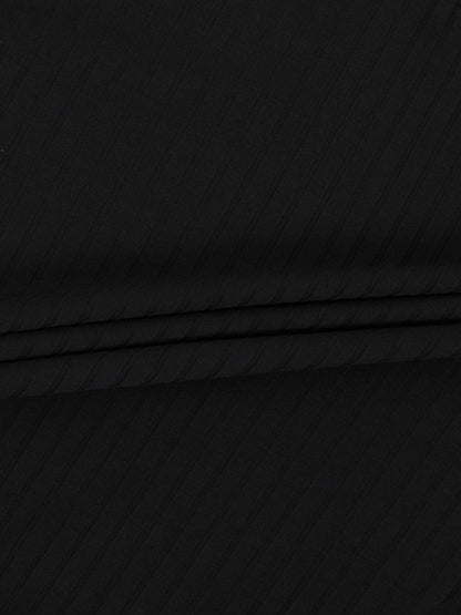 Ribbed High V Bomber-Black