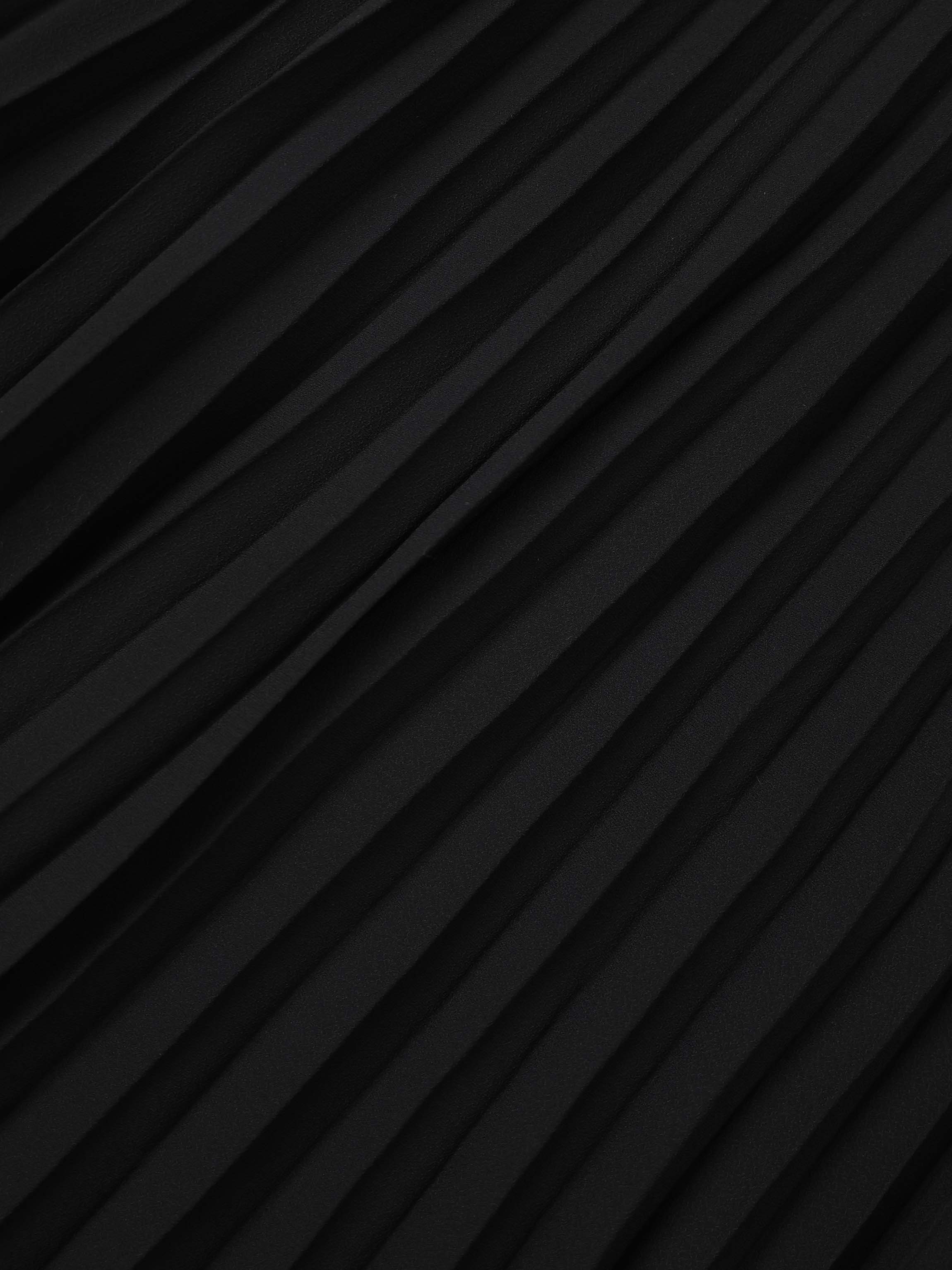 Mini Pleat Yoke Dress - Black