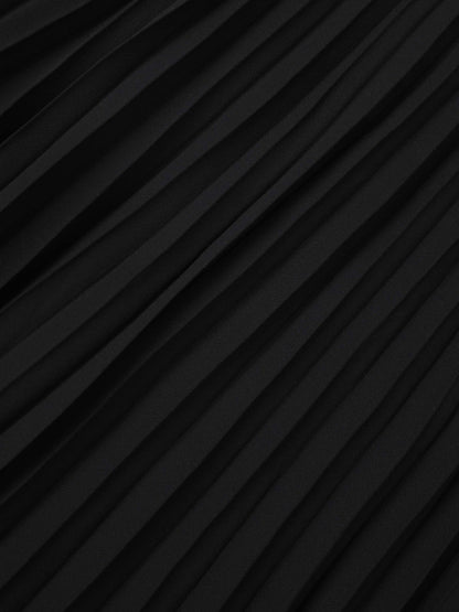 Mini Pleat Yoke Dress - Black
