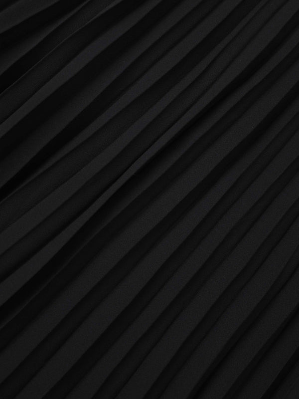 Mini Pleat Yoke Dress - Black